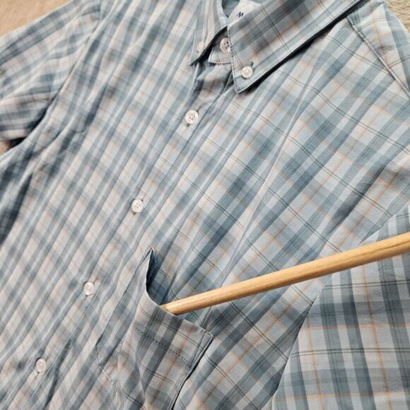 Made in America Mizzen + Main Shirt Trim Fit Short Sleeve Button-Down Men's Sz M - Picture 7 of 10
